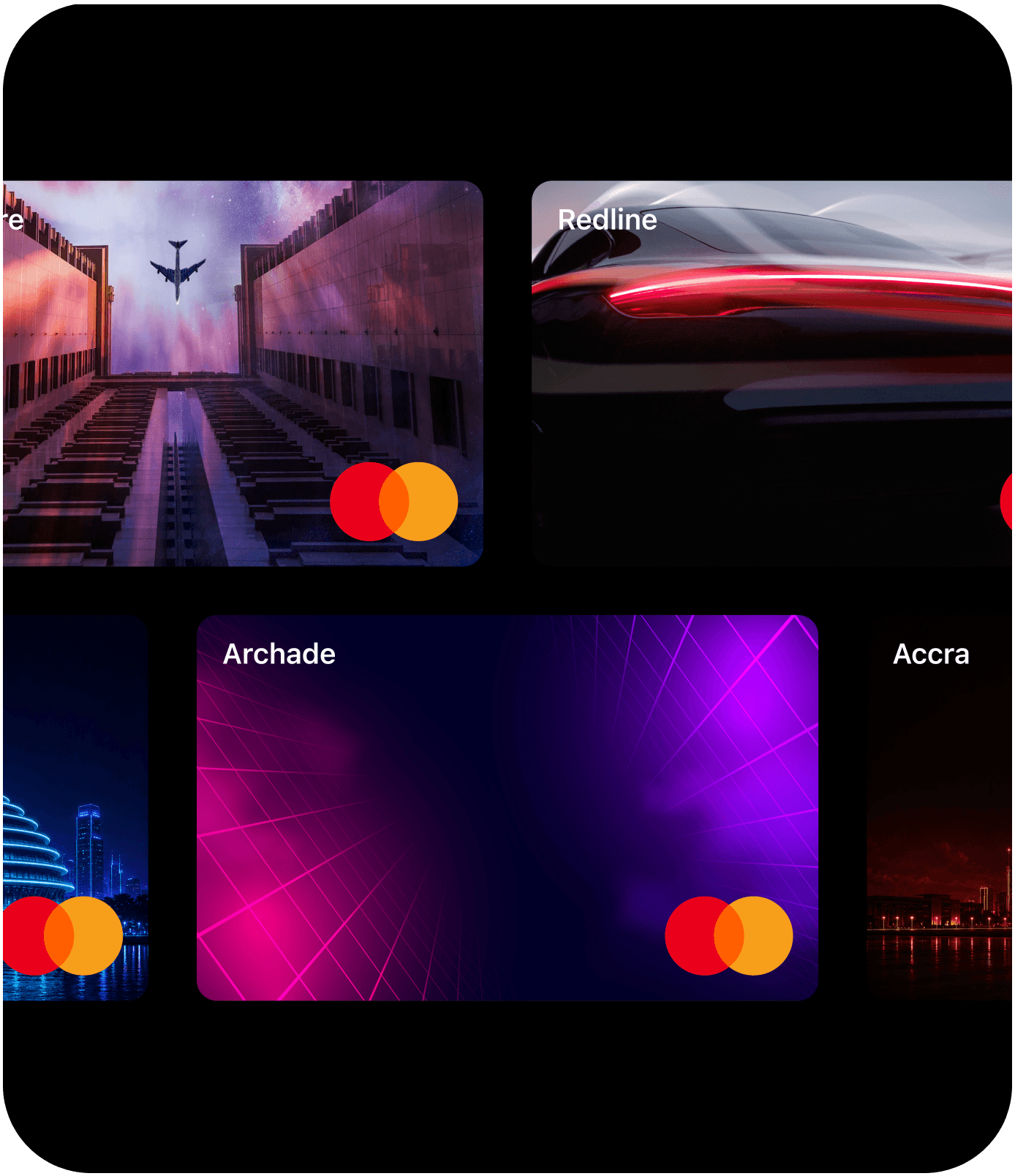 A grid of Sendar card designs